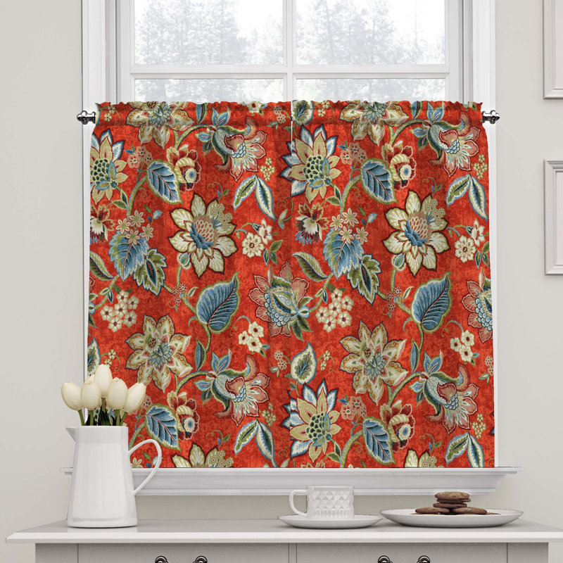 Waverly Brighton Blossom Tier Cafe Curtain & Reviews Wayfair.ca